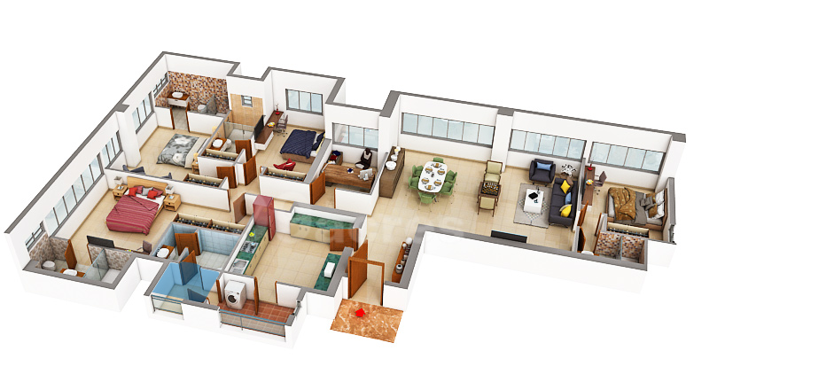 4 BHK Floor Plan