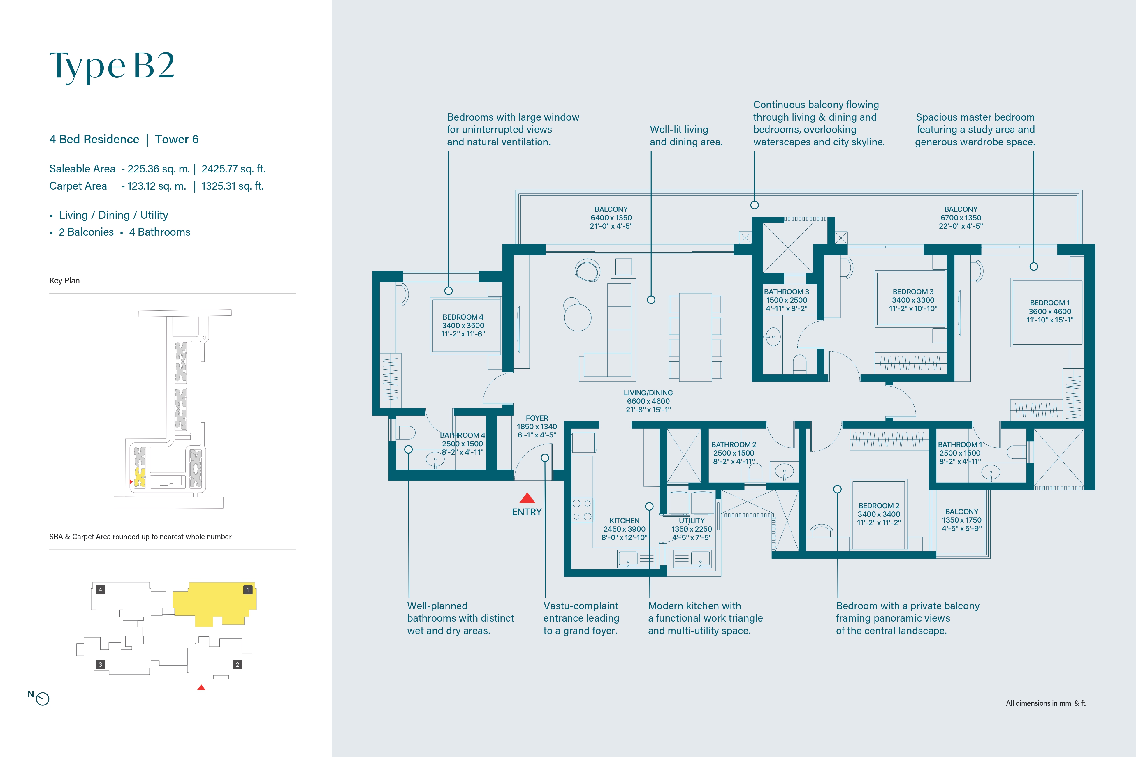 4 BHK Floor Plan