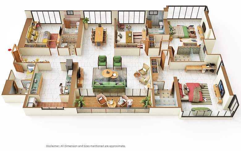 4 BHK Floor Plan