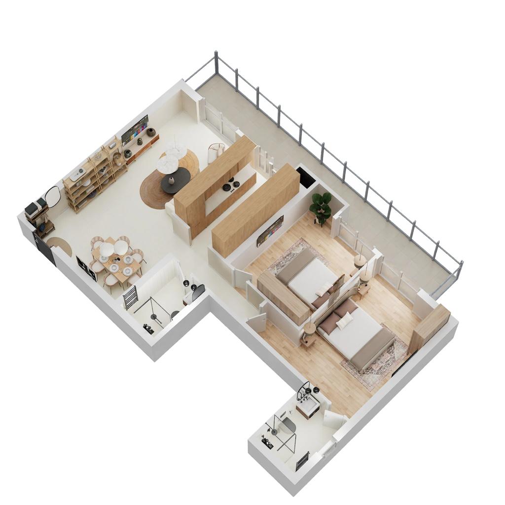 2 BHK Floor Plan
