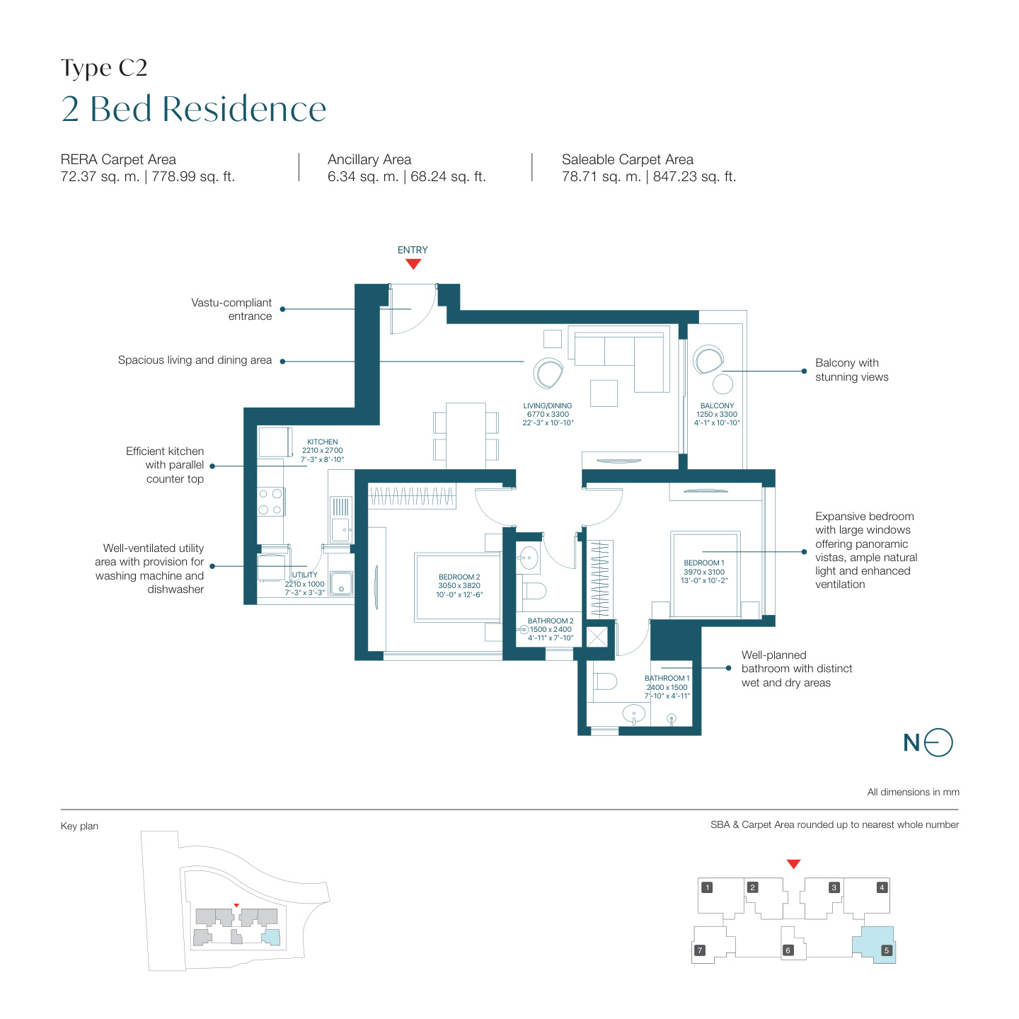 2 BHK Floor Plan