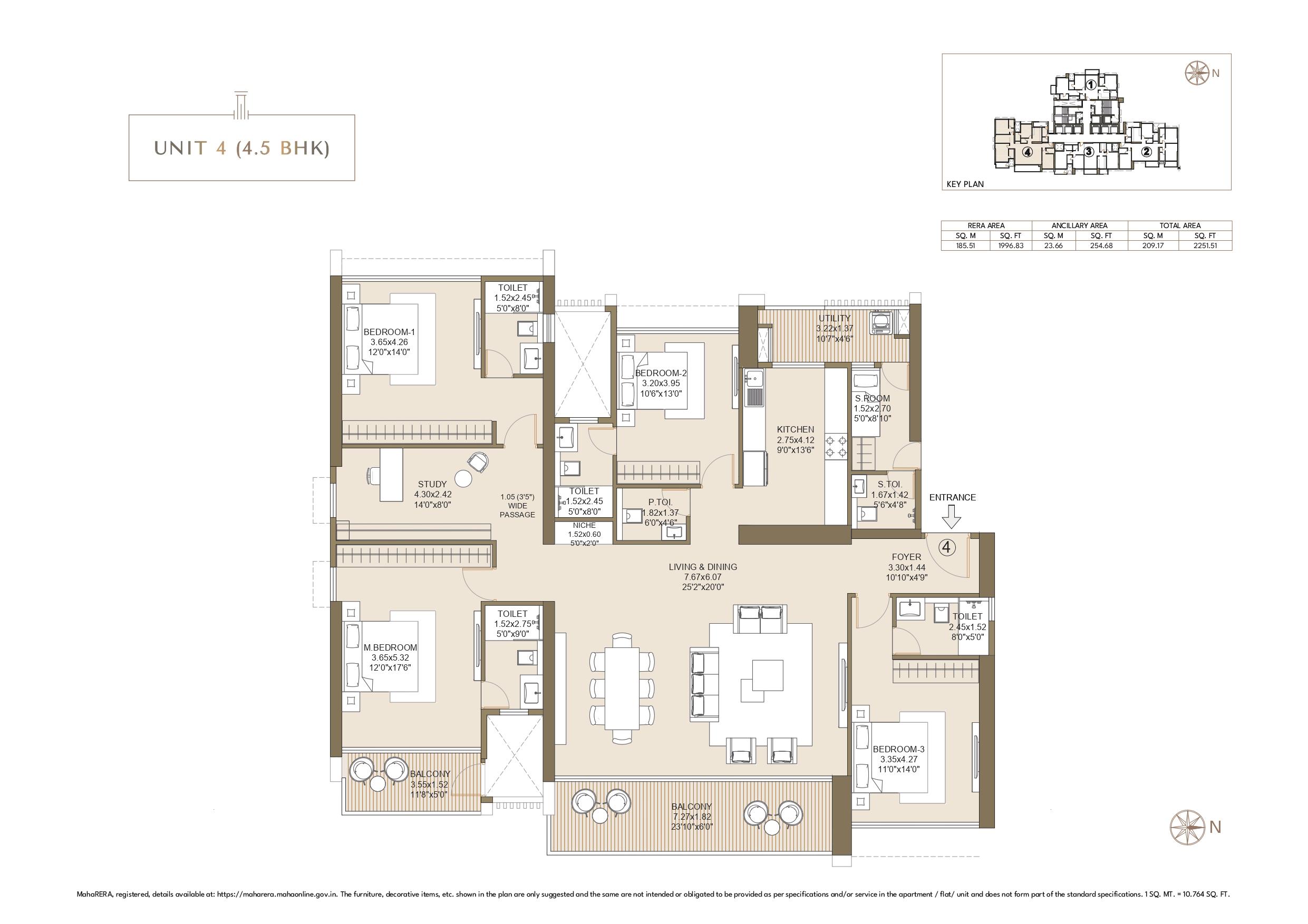 4.5 BHK Floor Plan