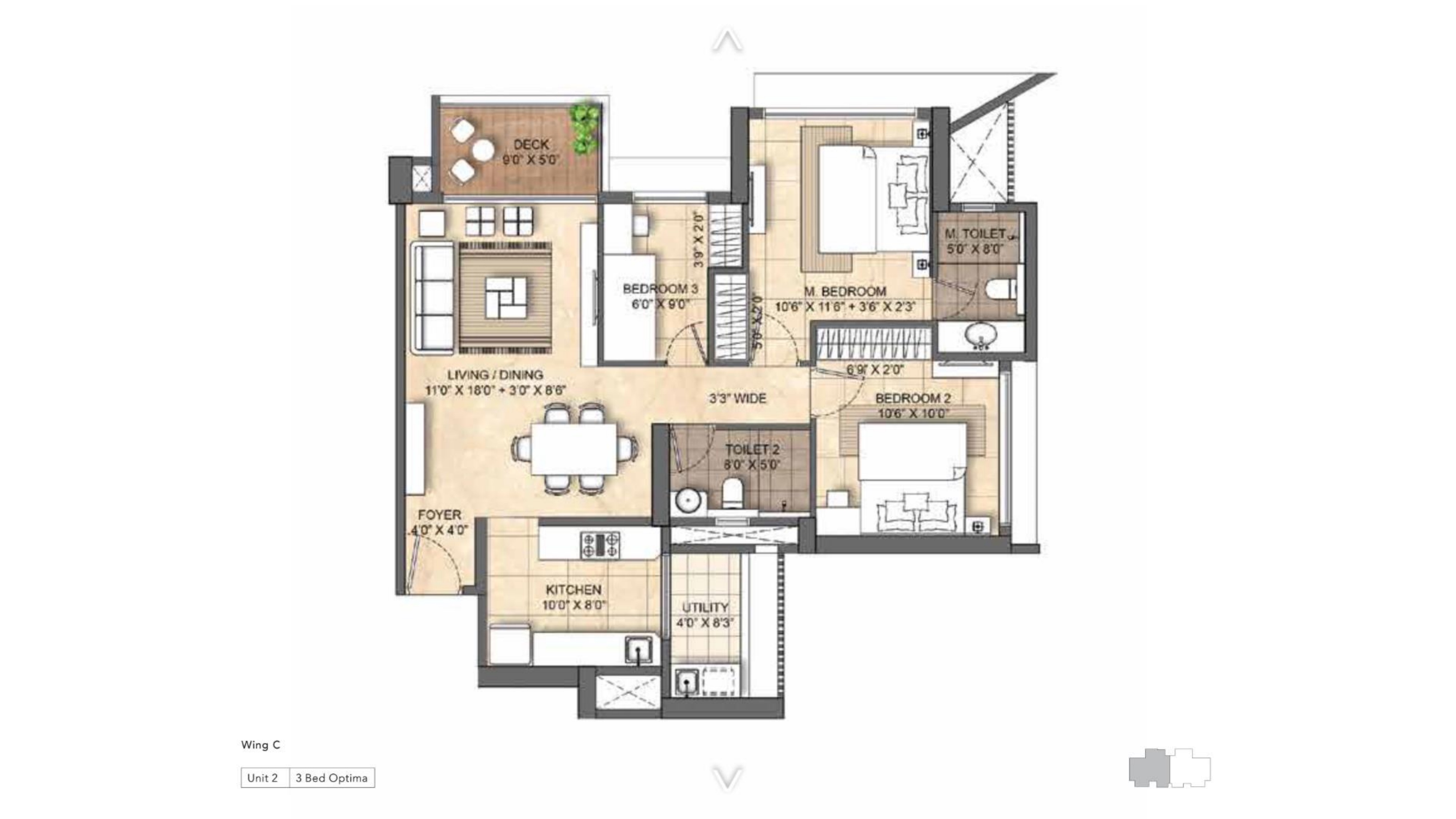 3 BHK Floor Plan