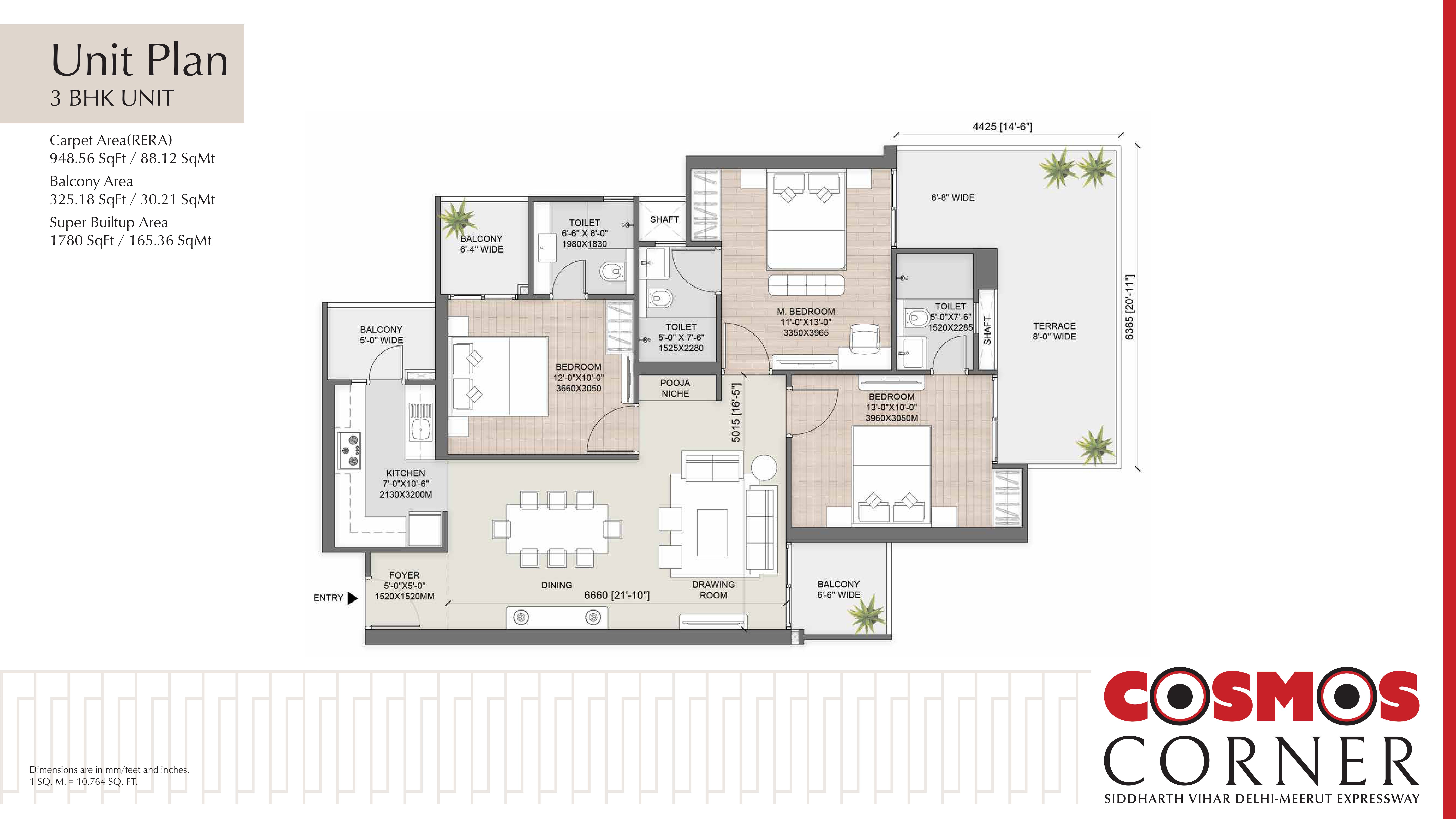 3 BHK Floor Plan