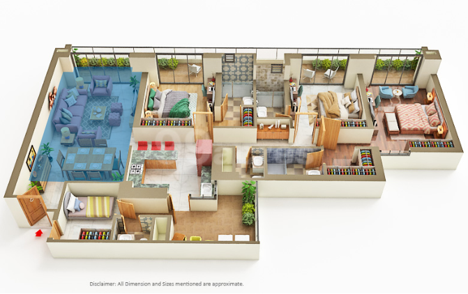 3 BHK Floor Plan