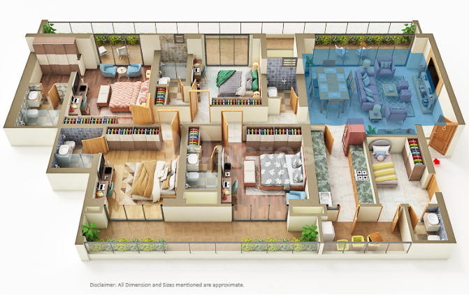 4 BHK Floor Plan