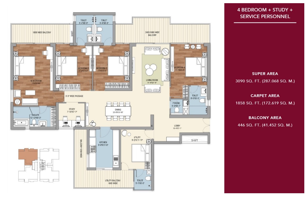 4 BHK Floor Plan