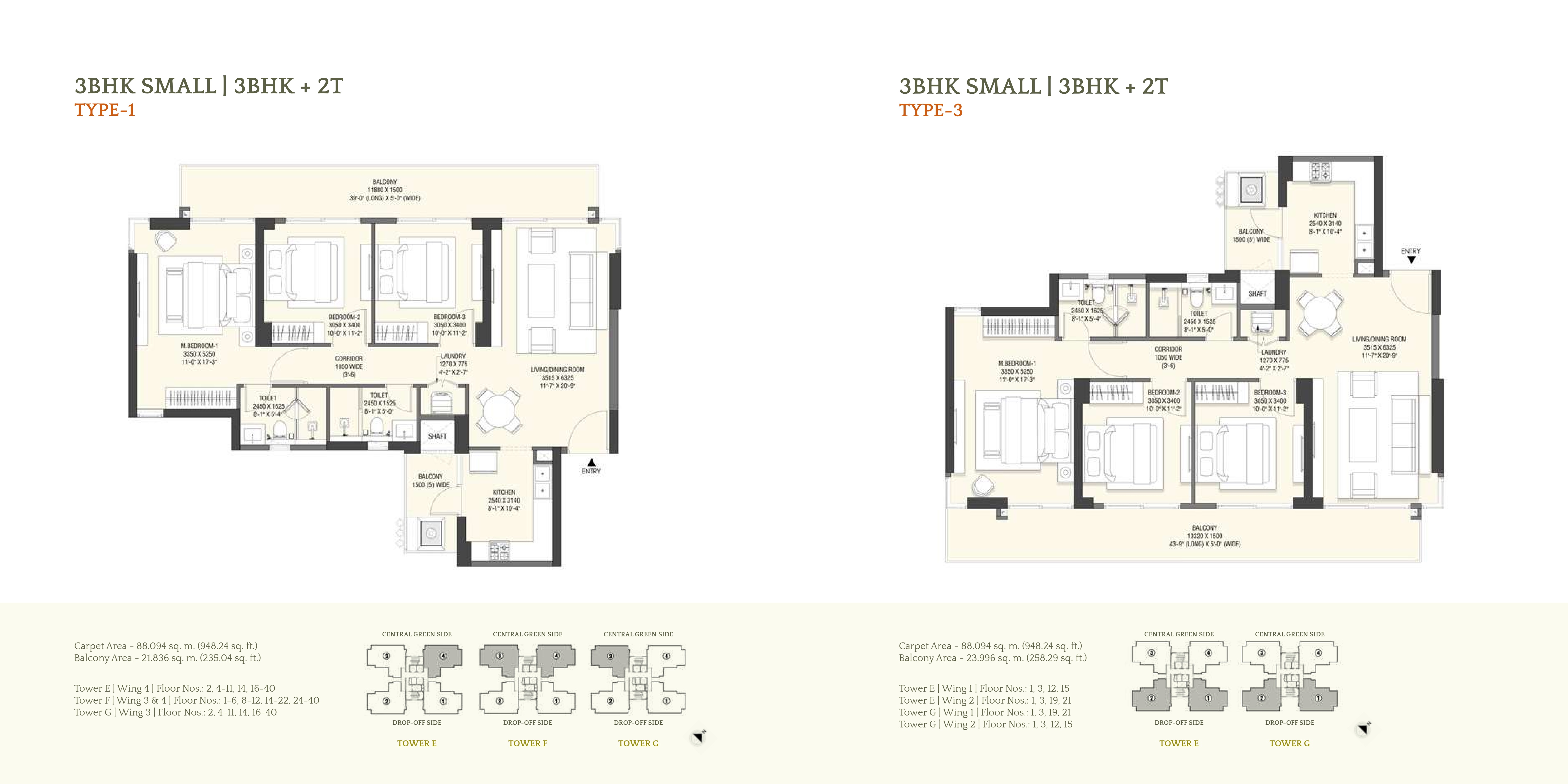 3 BHK Floor Plan