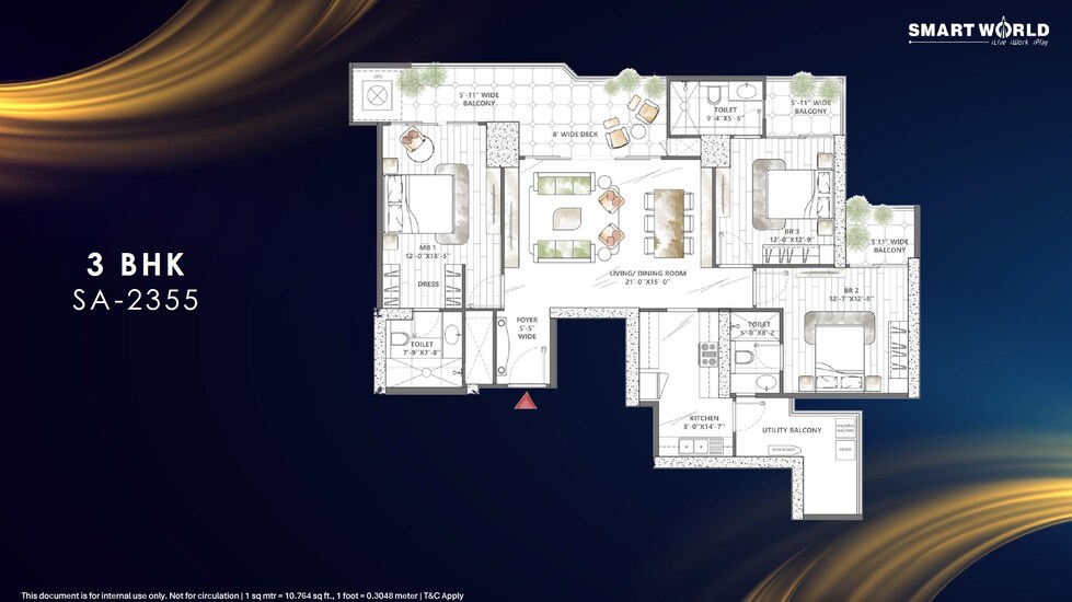 3 BHK Floor Plan