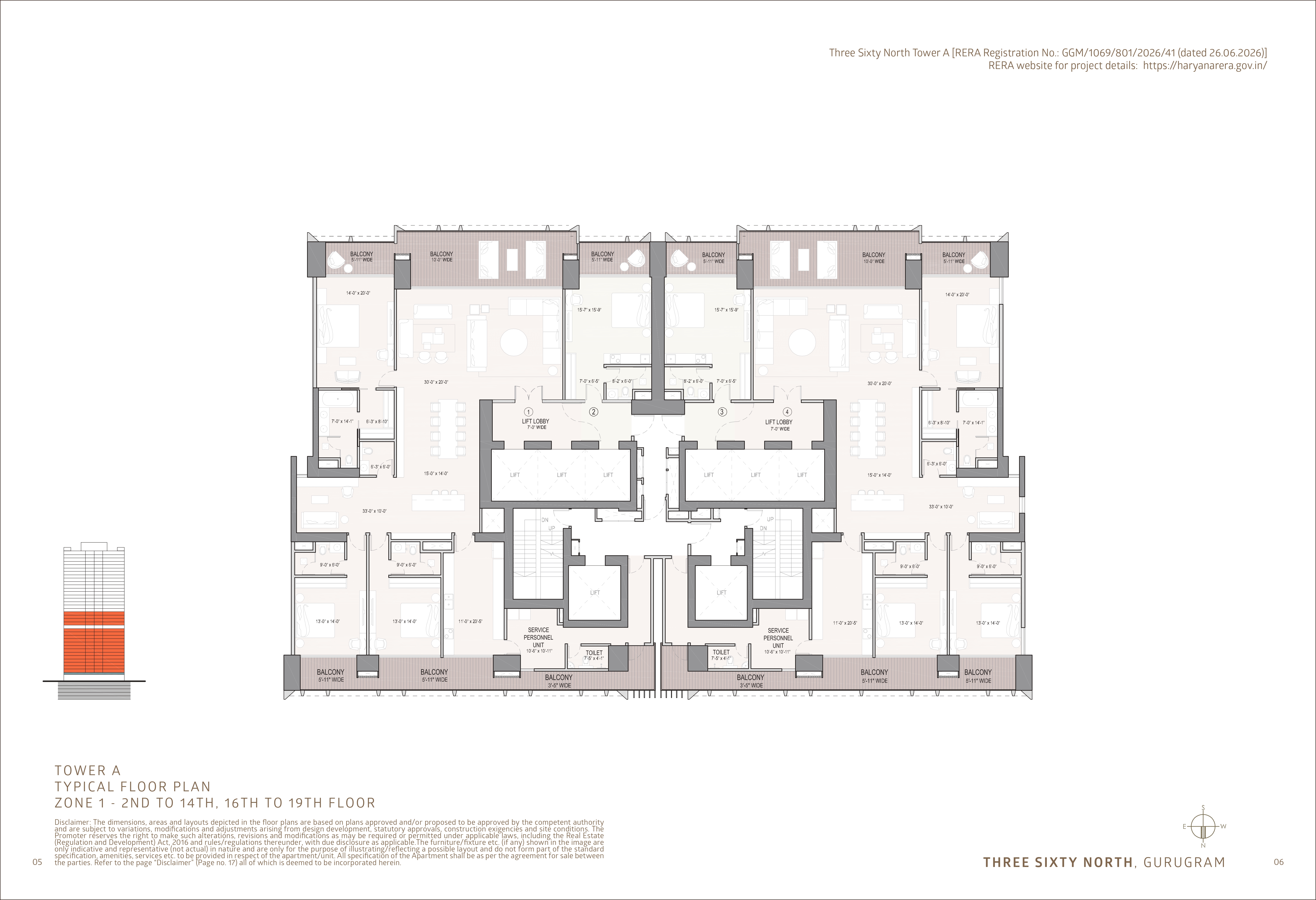 3 BHK & Studio Floor Plan