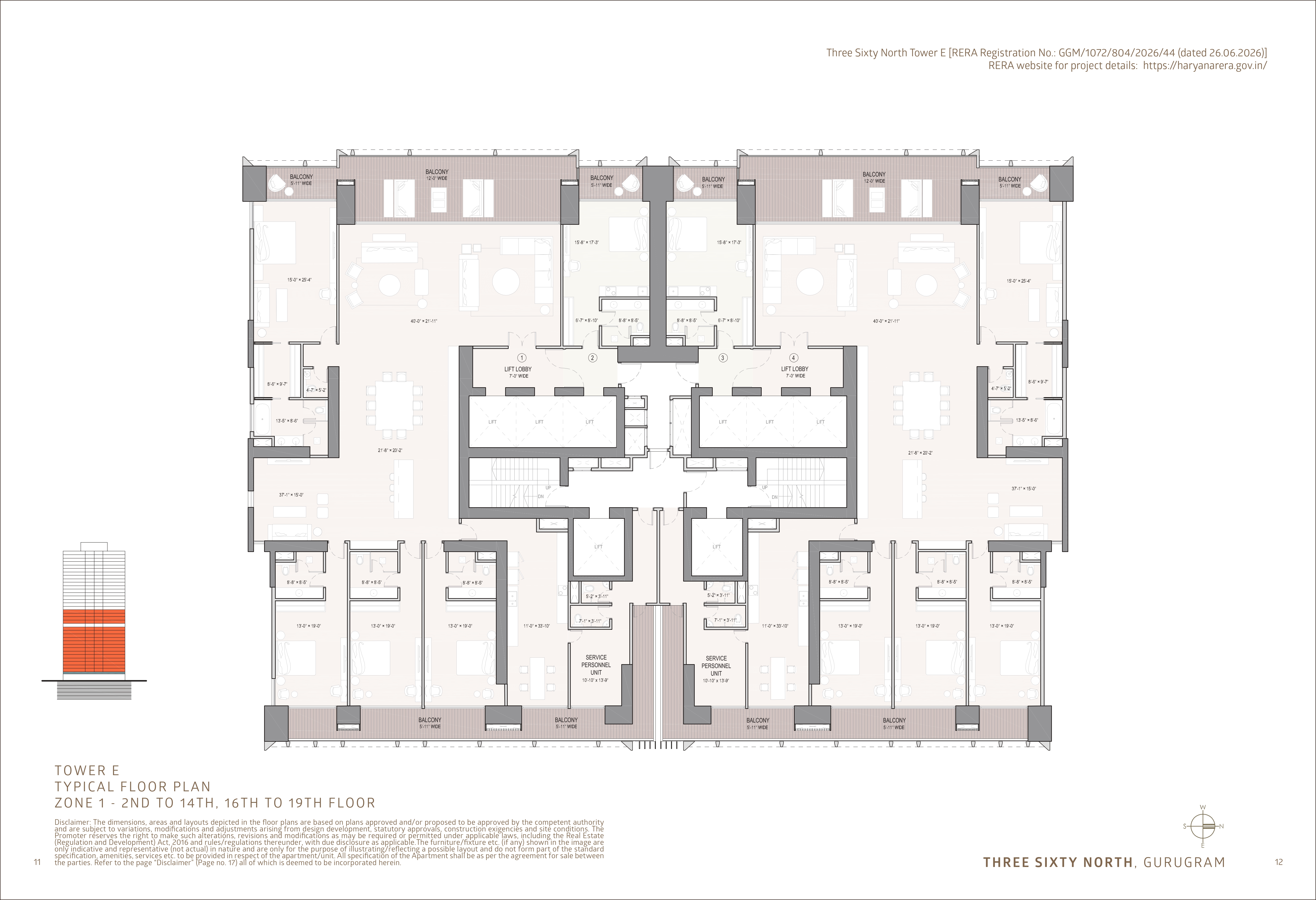 4 BHK & Studio Floor Plan