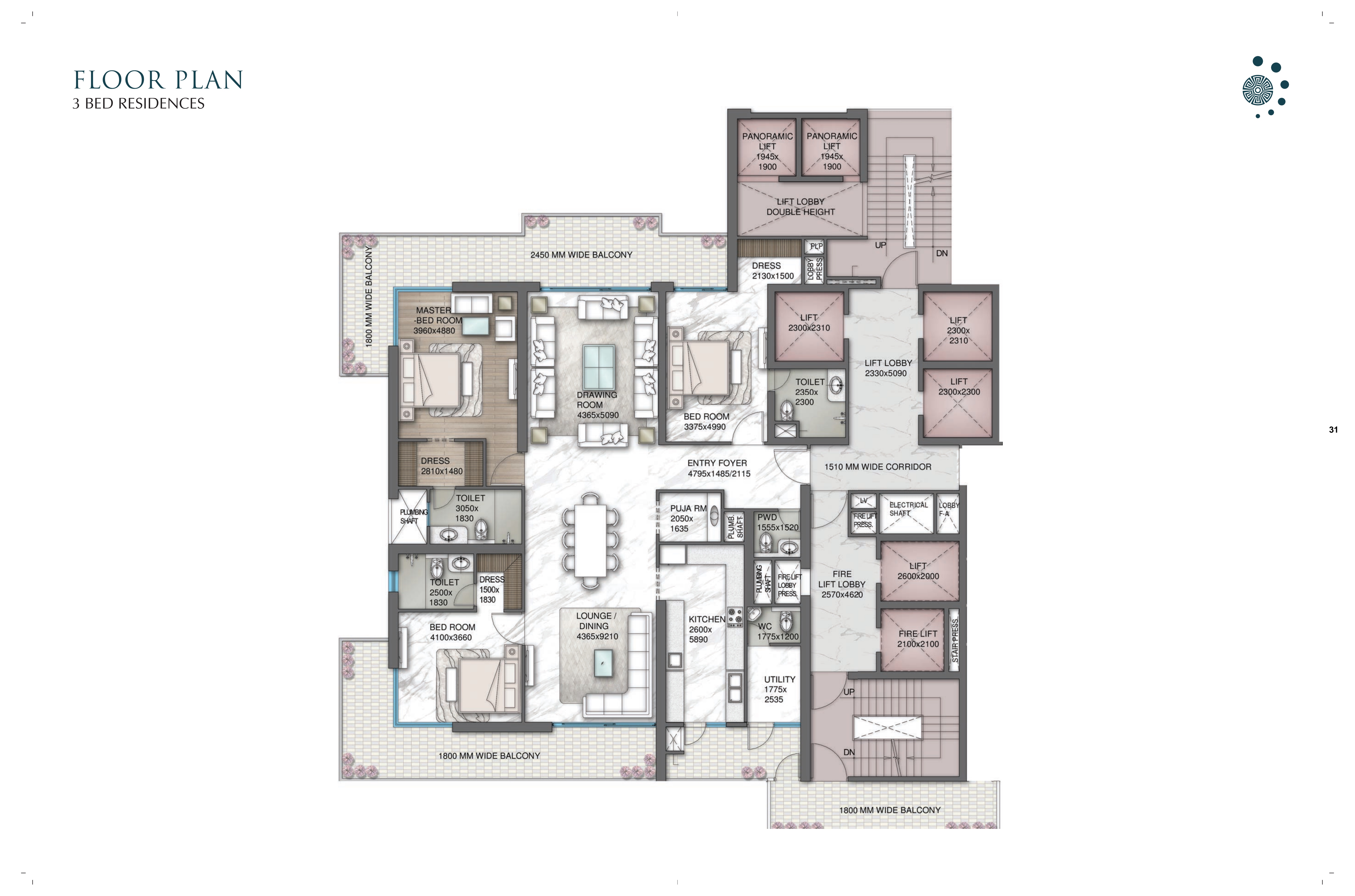 3 BHK Floor Plan