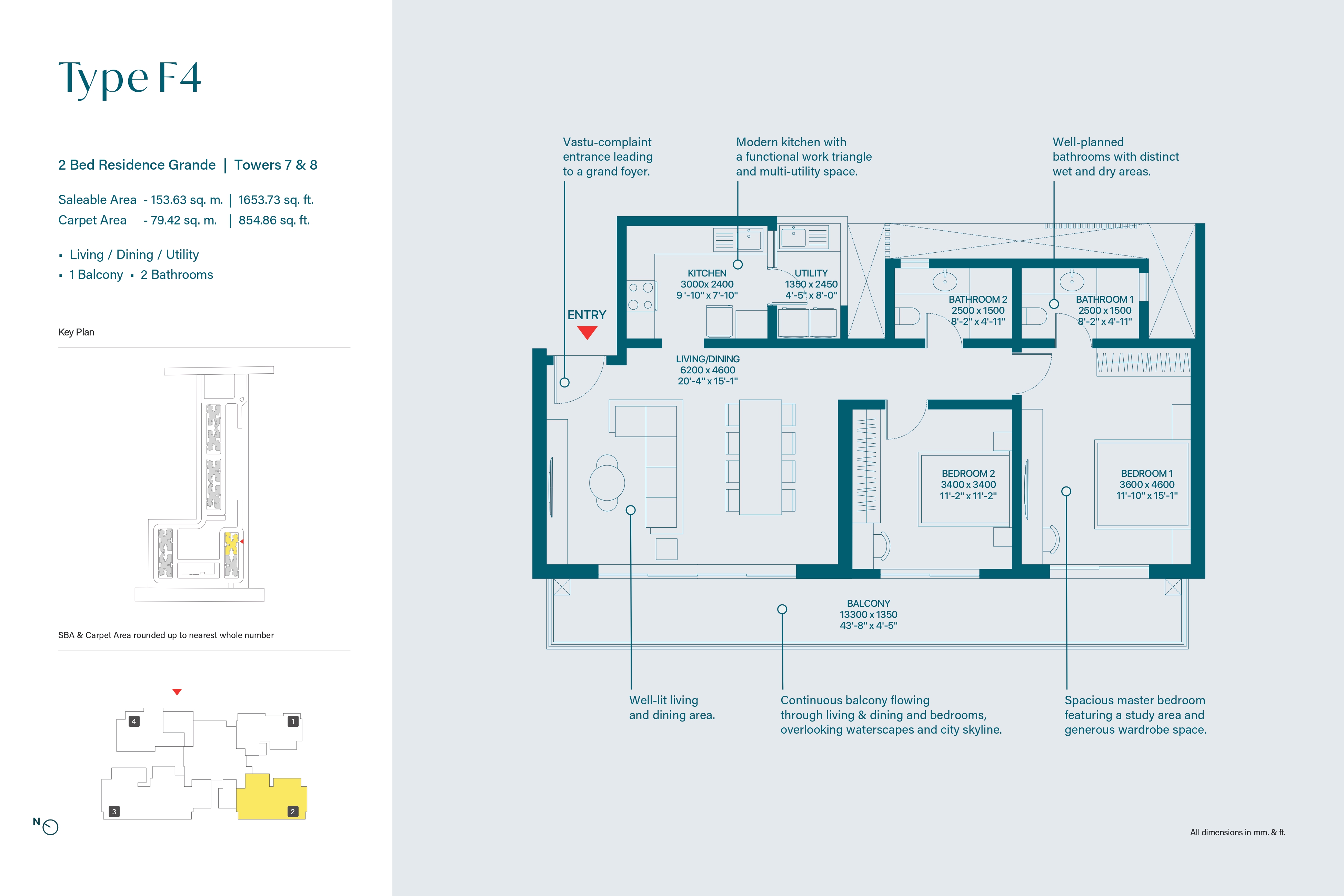 2 BHK Floor Plan