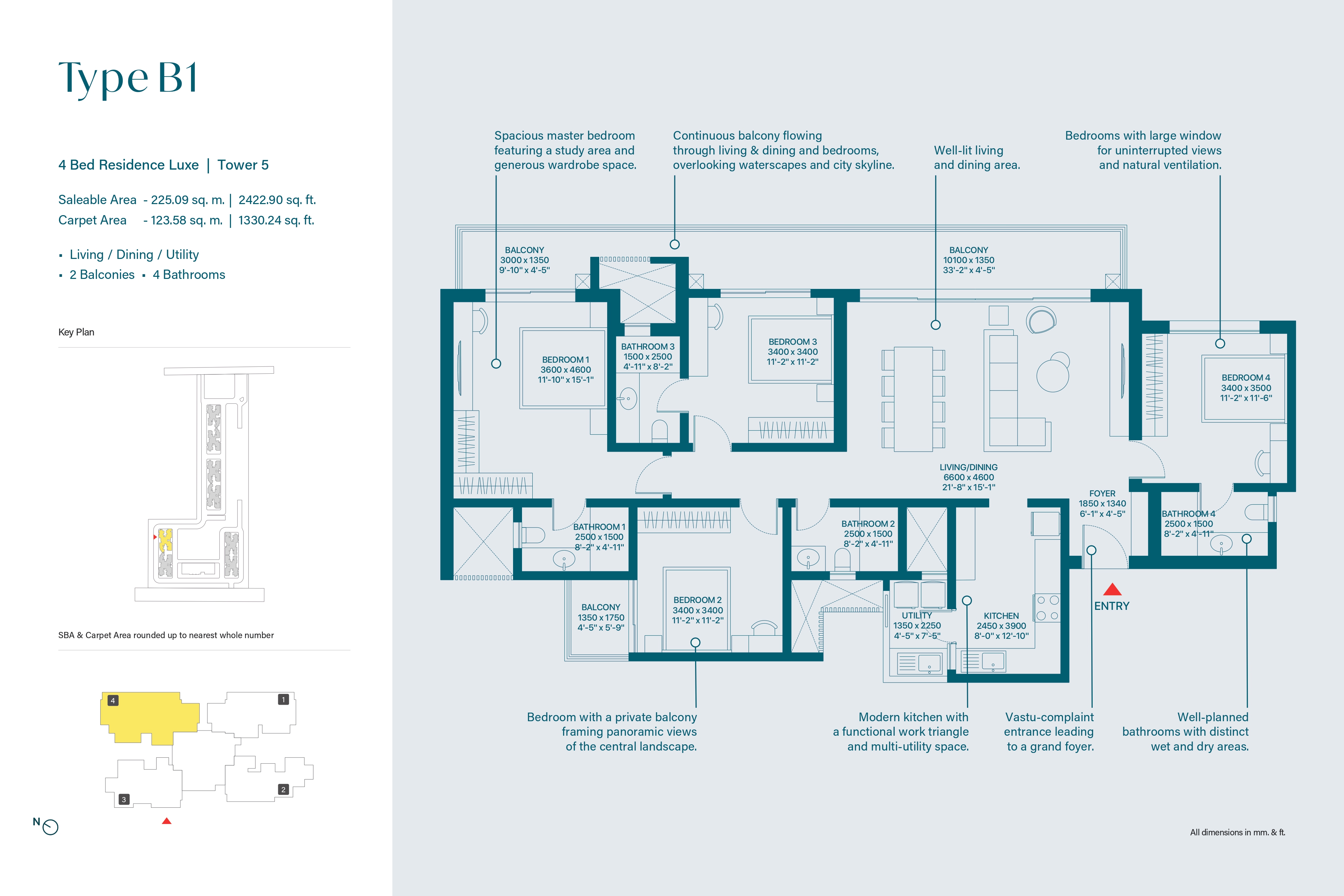 4 BHK Floor Plan