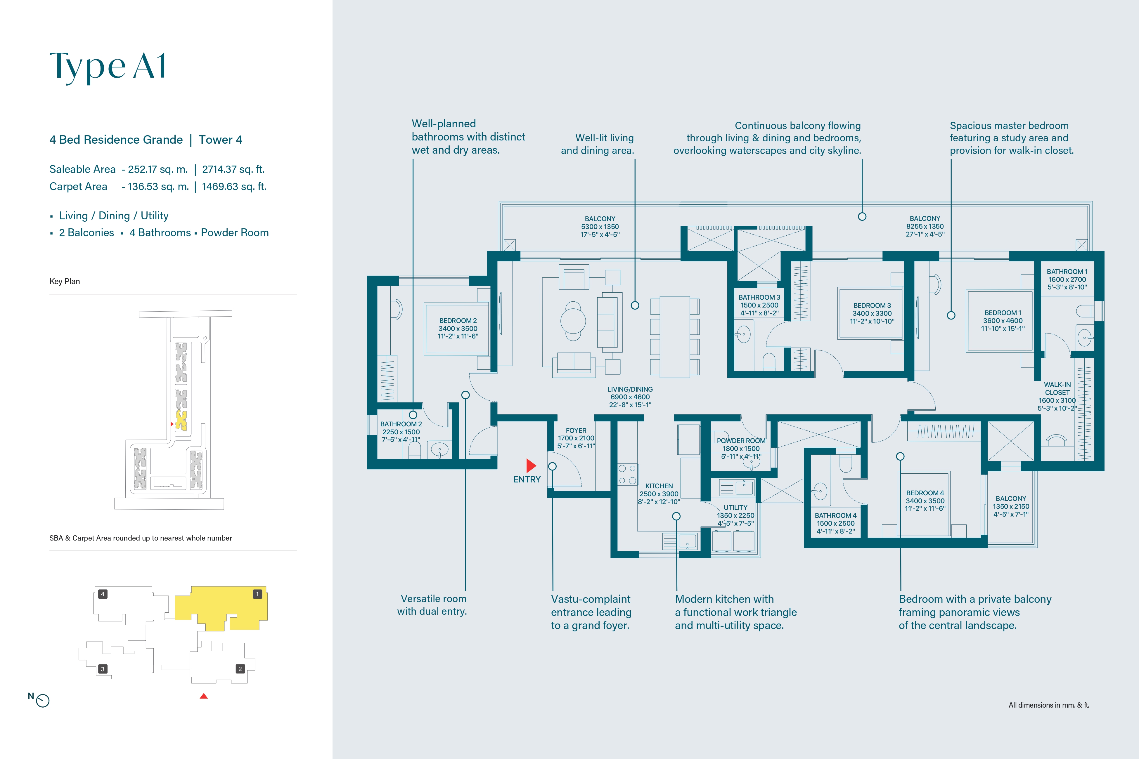 4 BHK Floor Plan