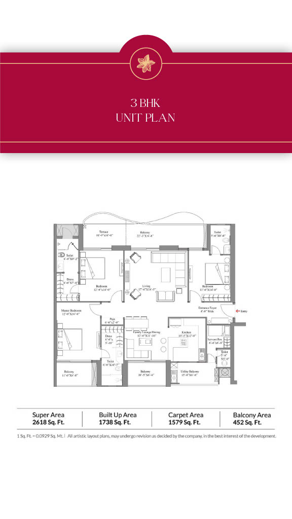 3 BHK Floor Plan