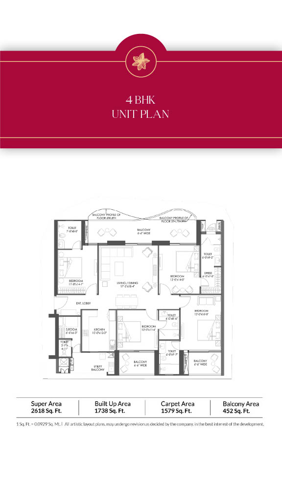 4 BHK Floor Plan