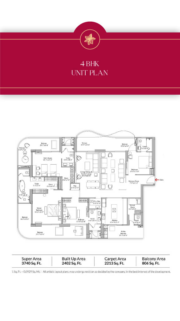 4 BHK Floor Plan