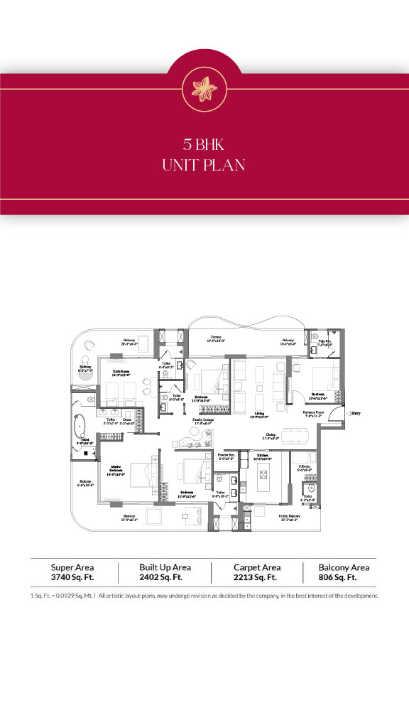 5 BHK Floor Plan