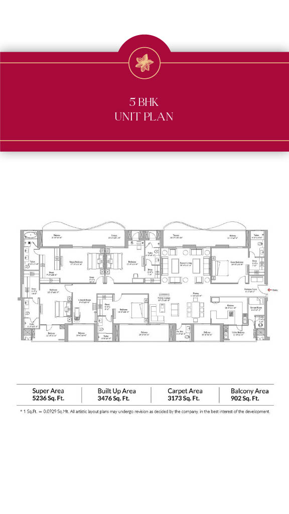 5 BHK Floor Plan