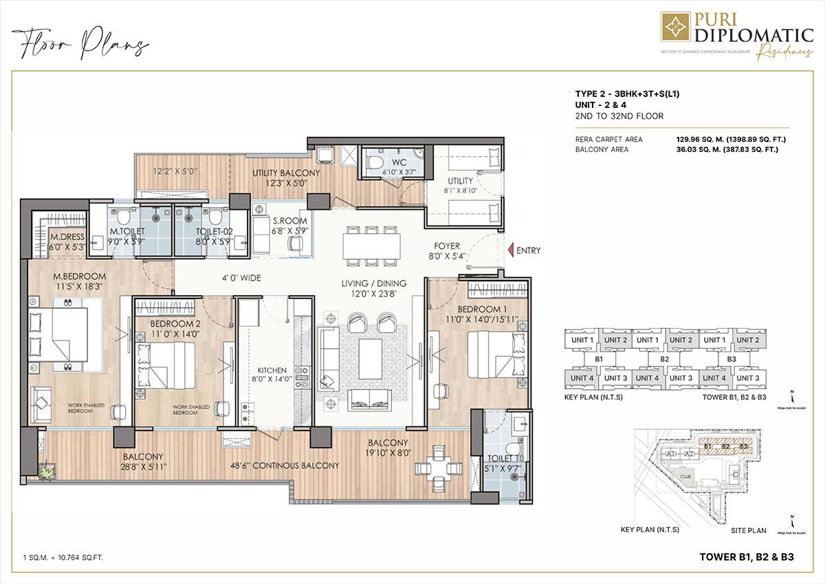 3 BHK Floor Plan