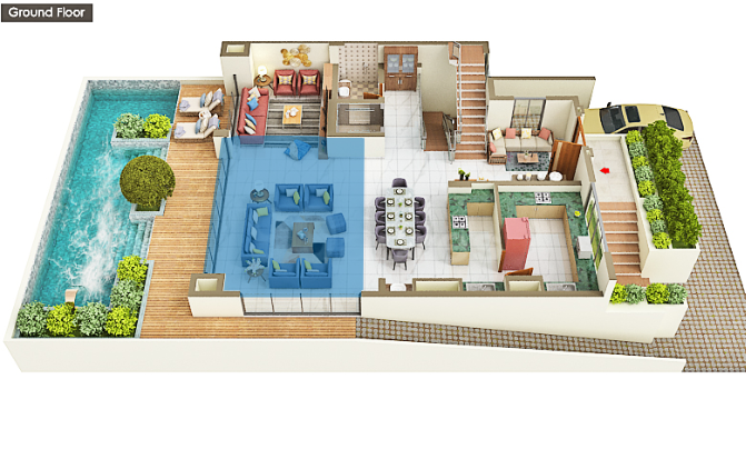 5 BHK Villa Floor Plan