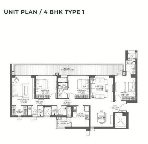 Godrej Arden 4 BHK Floor Plan