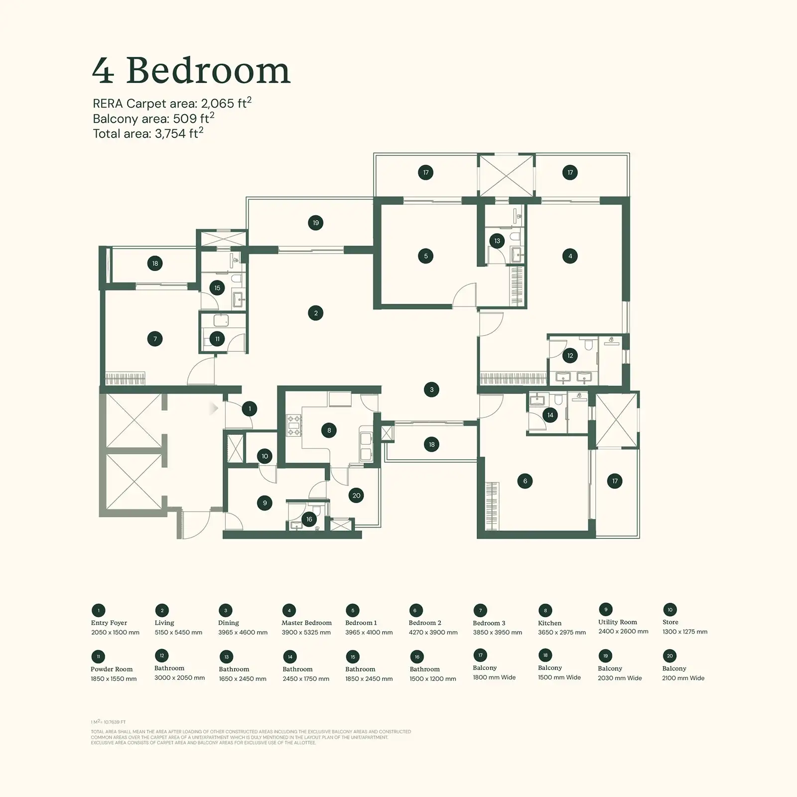 Max Estate 105 4 BHK Floor Plan
