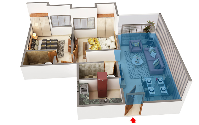 Sarus Swasthi 2 BHK Floor Plan