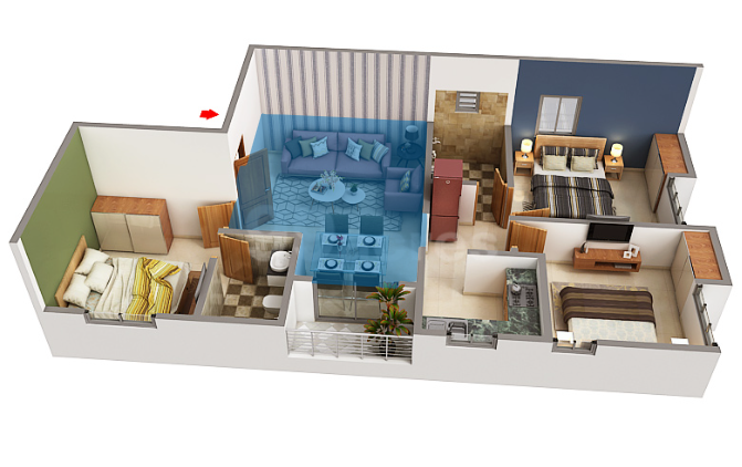 Sarus Swasthi 3 BHK Floor Plan