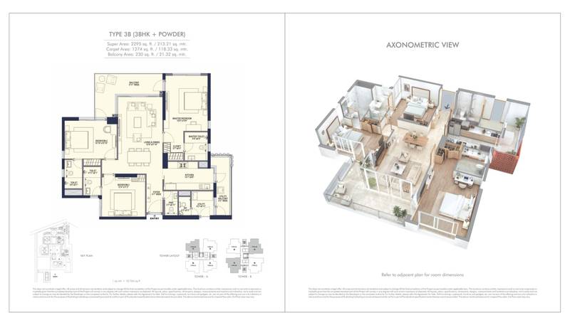 Conscient Hines Elevate 3 BHK Floor Plan