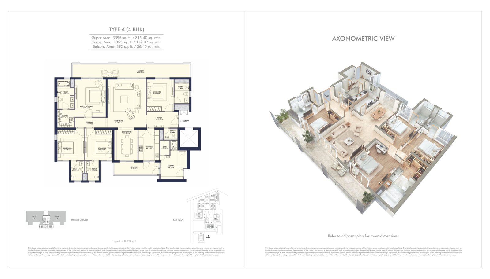 Conscient Hines Elevate 3 BHK Floor Plan
