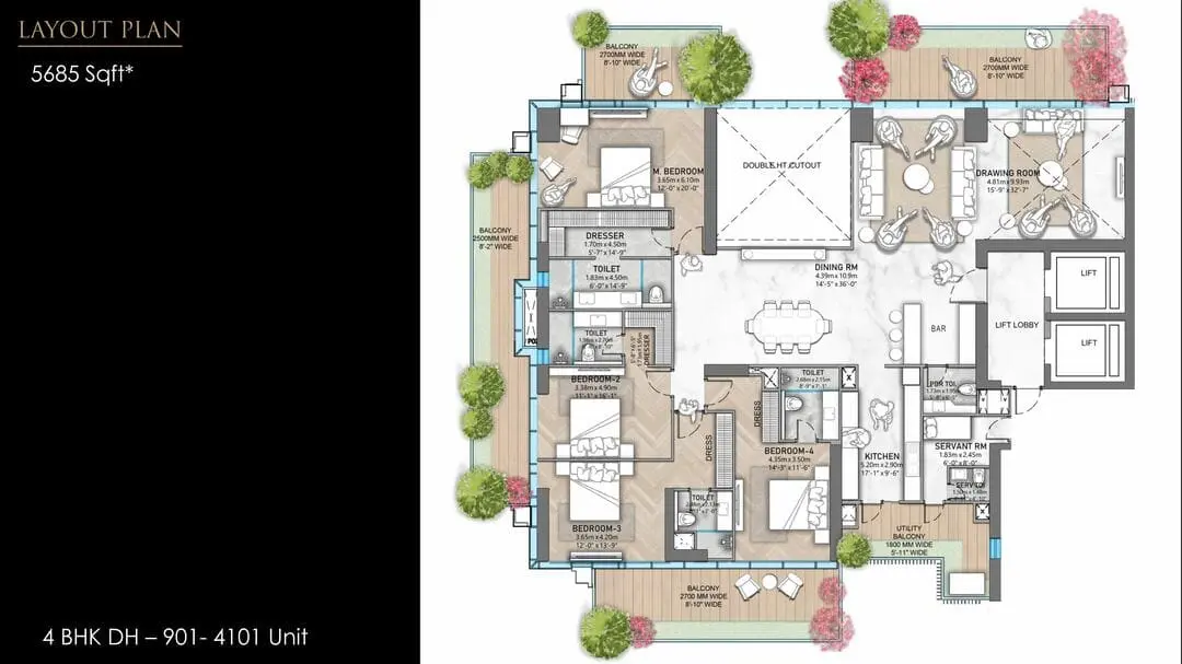 Trump Towers 4 BHK 5,685 Sq.Ft