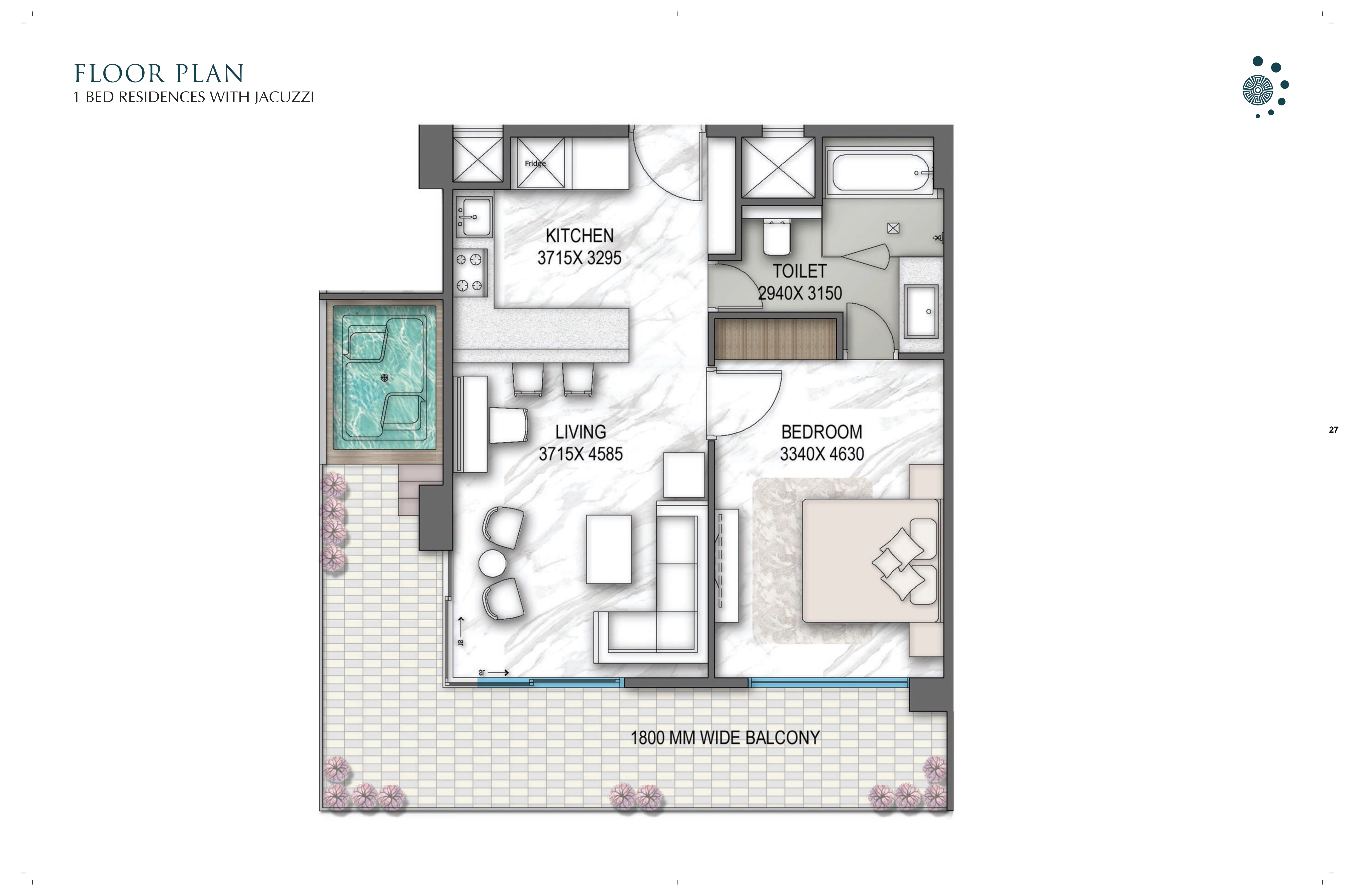 Delphine Central Park Estates 1 BHK Floor Plan