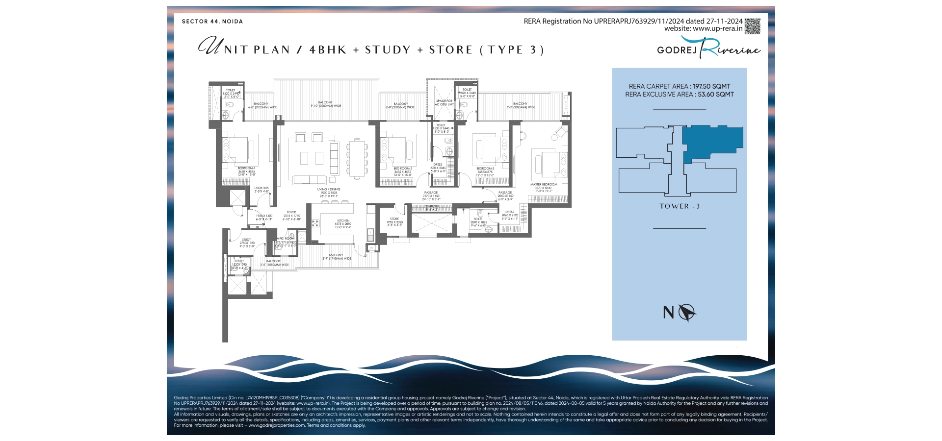 Godrej Riverine 4 BHK + Study (Optimum)