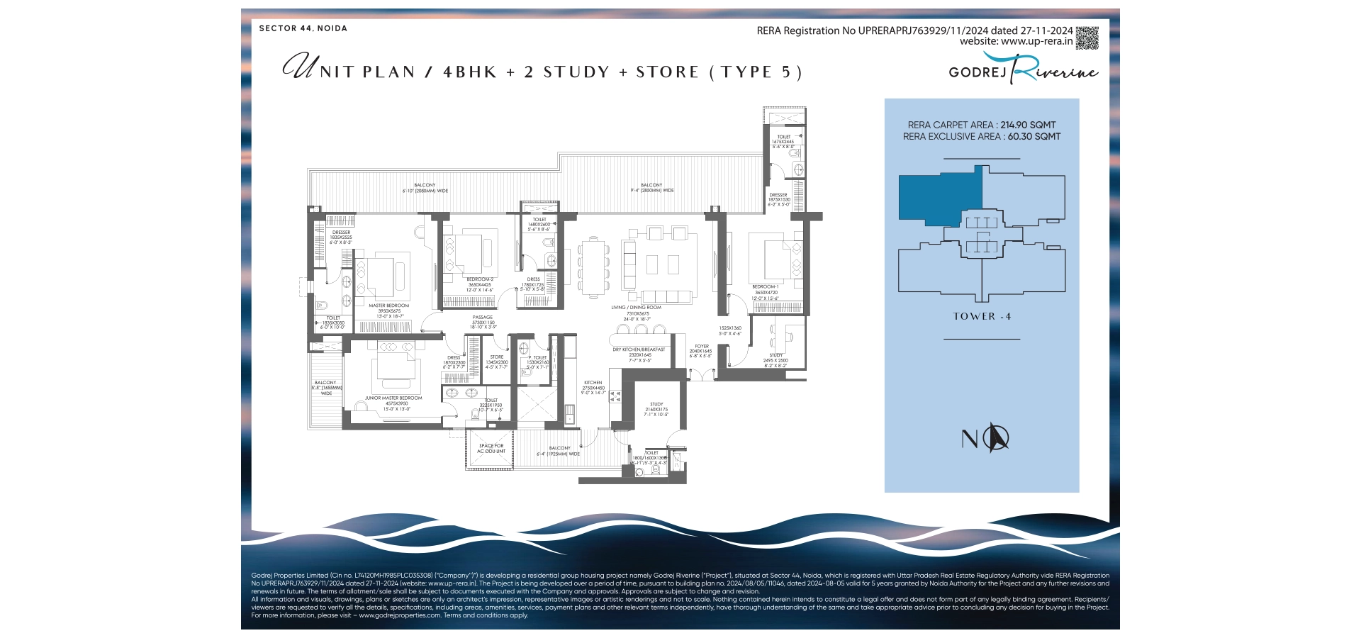 Godrej Riverine 4 BHK + Study (Premium)