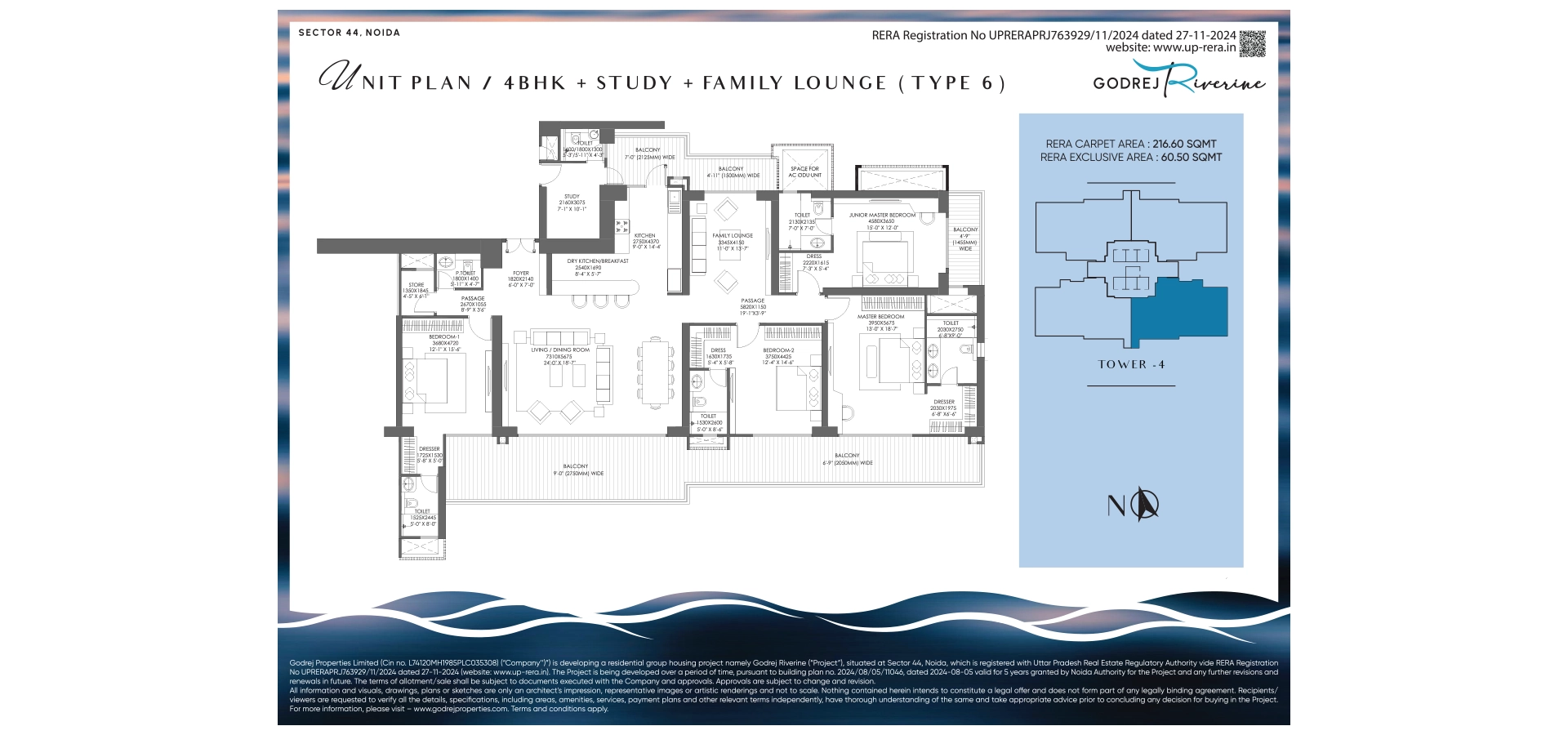 Godrej Riverine 4 BHK + S (Brook)