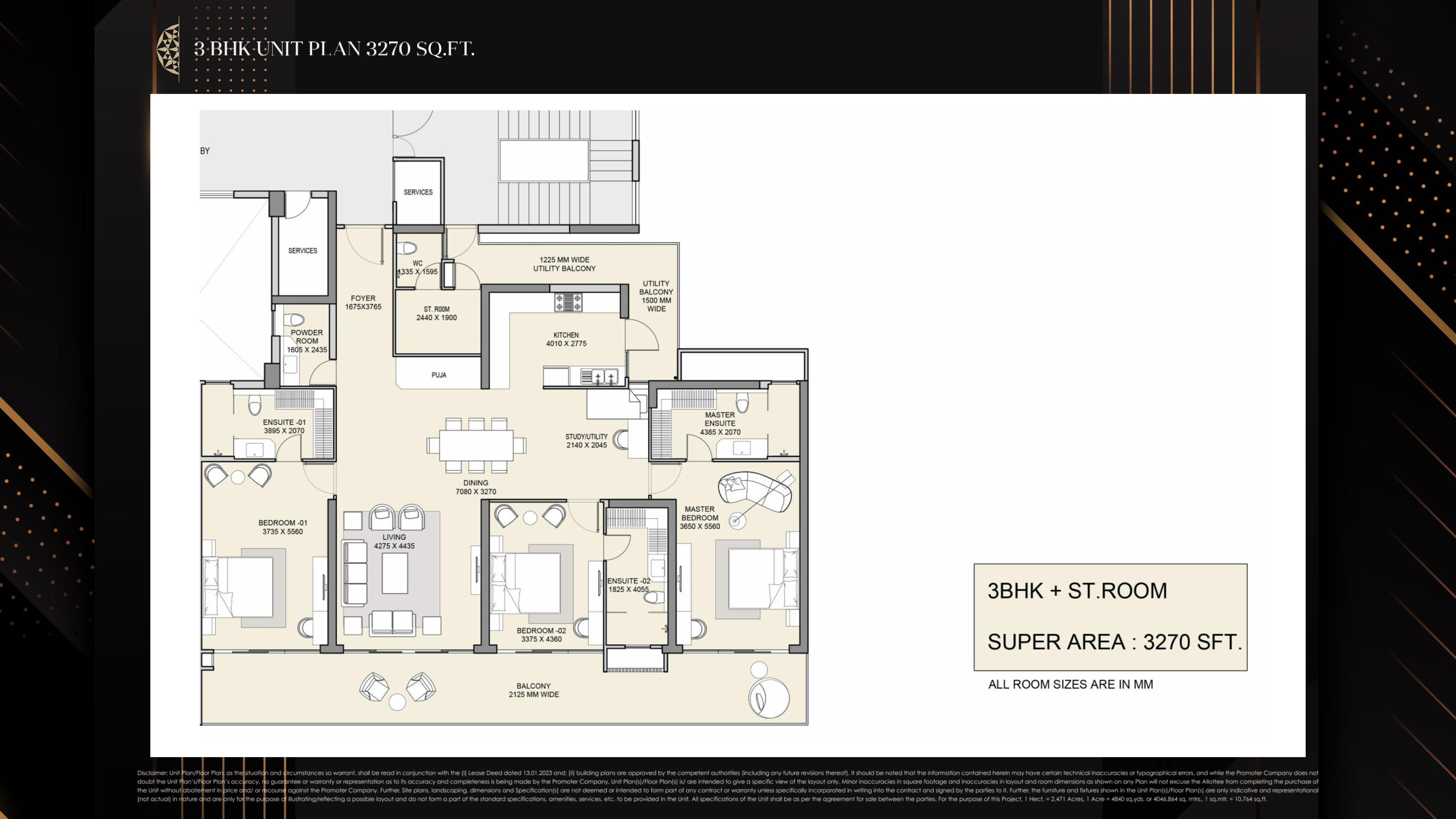 M3M The Cullinan 3 BHK