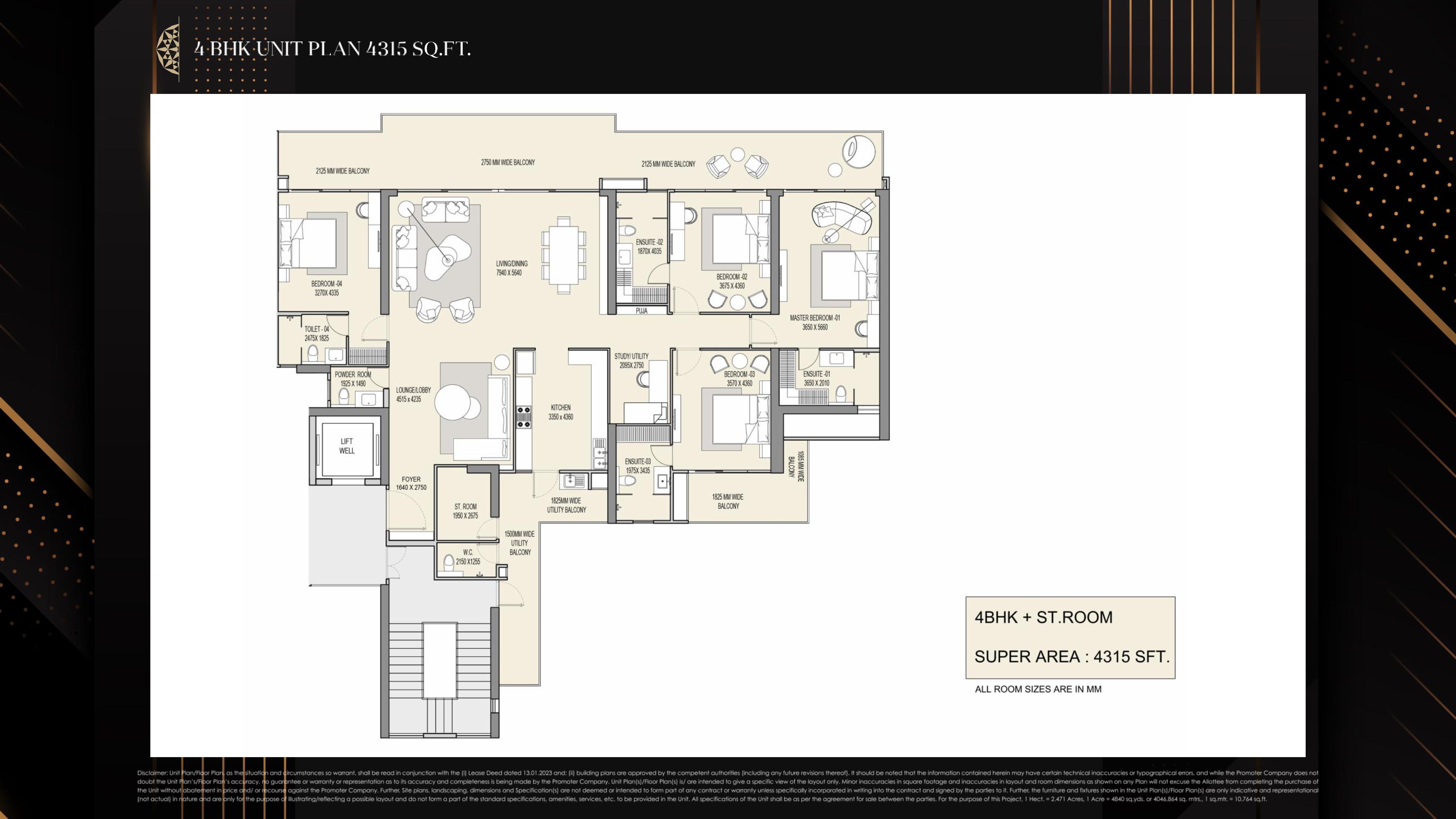 M3M The Cullinan 4 BHK
