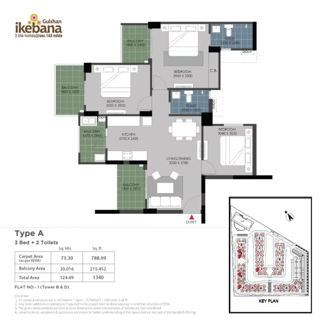 Gulshan Ikebana 3 BHK-1340