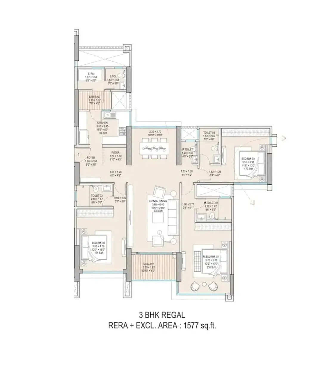 Godrej Skyshore 3 BHK