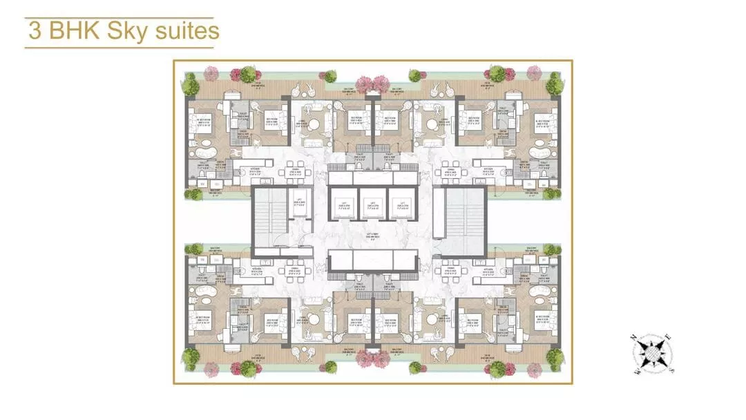 M3M Jacob & Co. 3 BHK Floor Plan