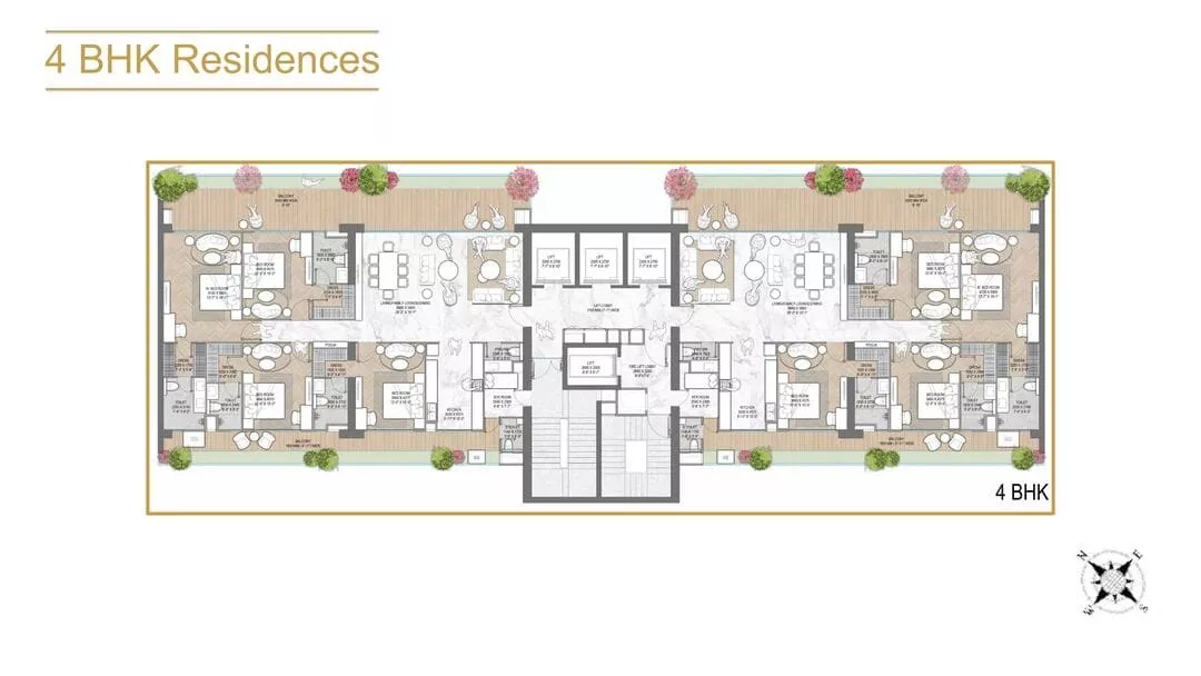 M3M Jacob & Co. 4 BHK Floor Plan