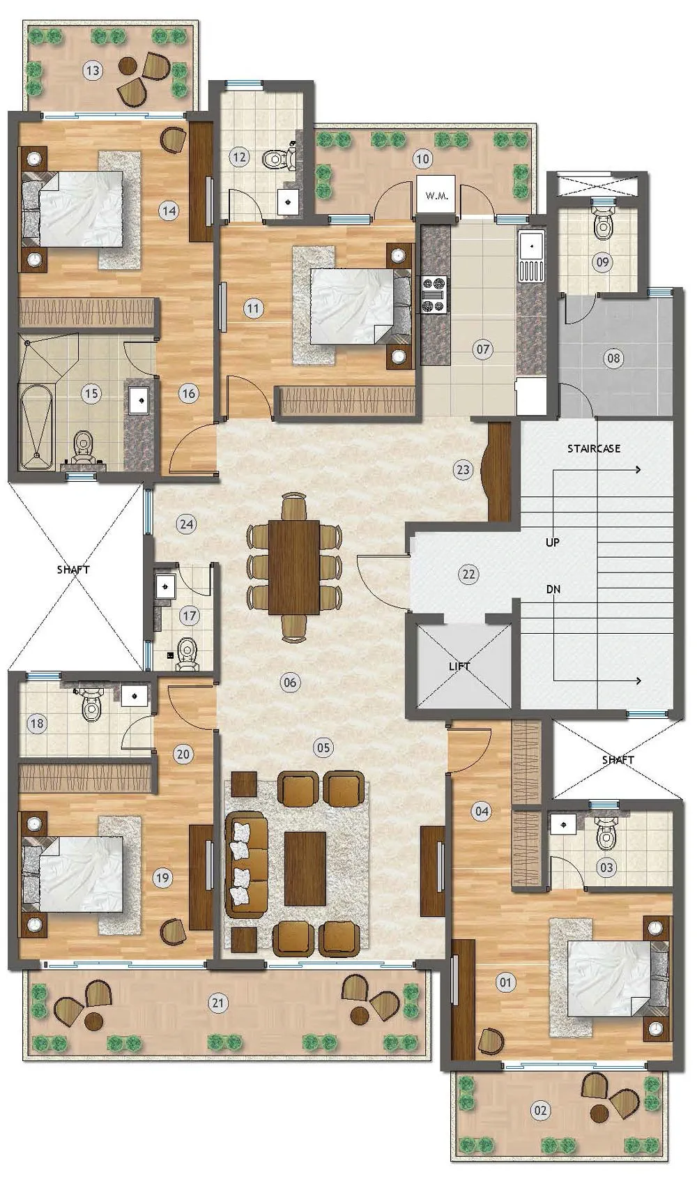 Adani Samsara Vilasa 4 BHK Floor Plan
