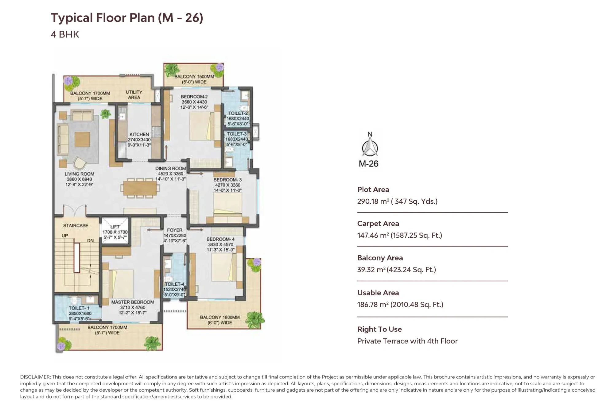 Samsara Arya 4 BHK Floor Plan