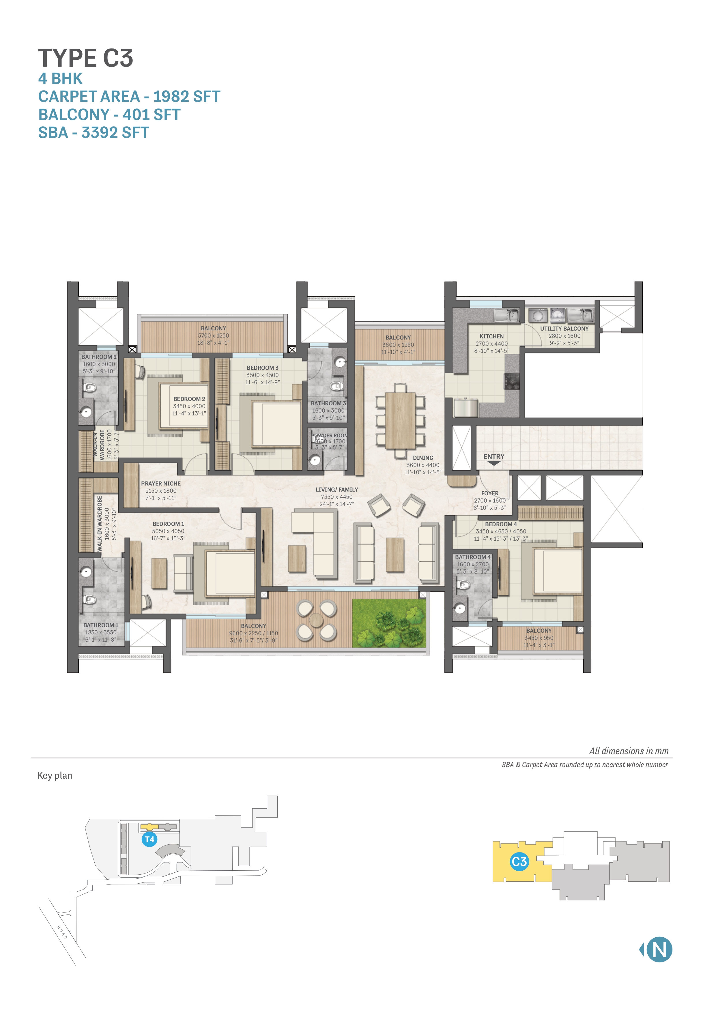 Sobha Aranya 4 BHK Floor Plan