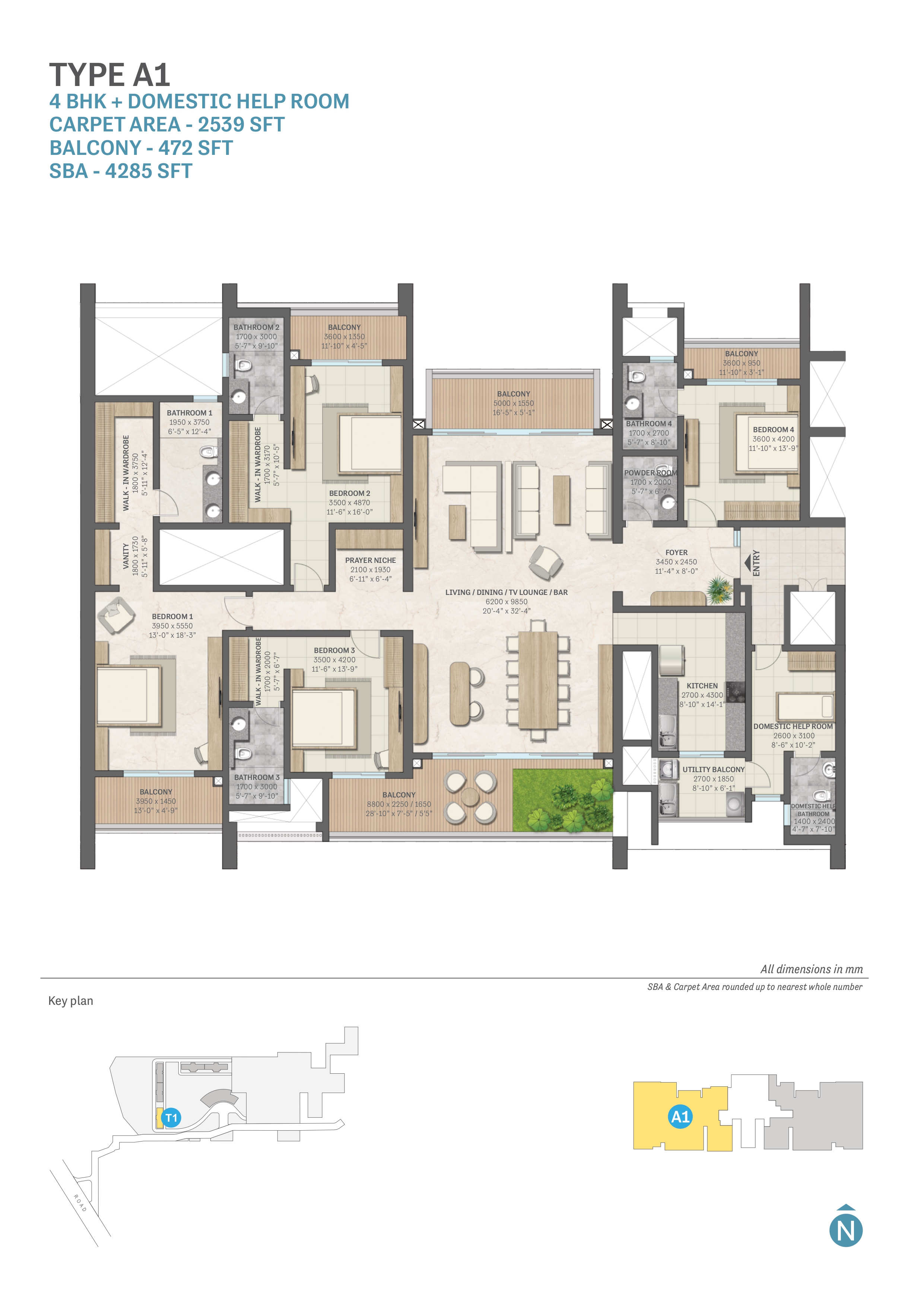 Sobha Aranya 4 BHK Floor Plan