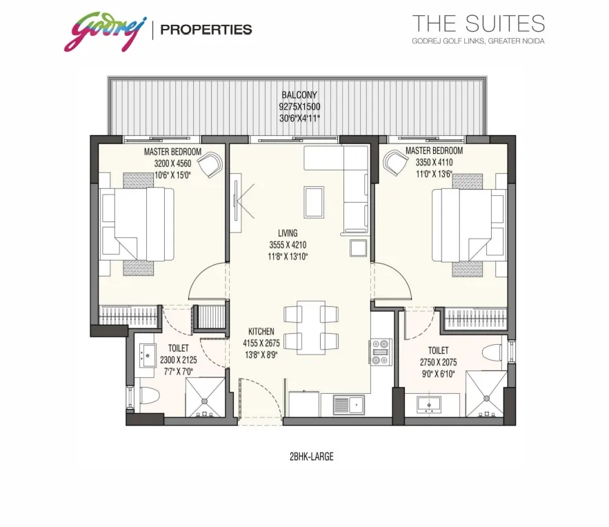 Godrej The Suites 2 BHK Floor Plan