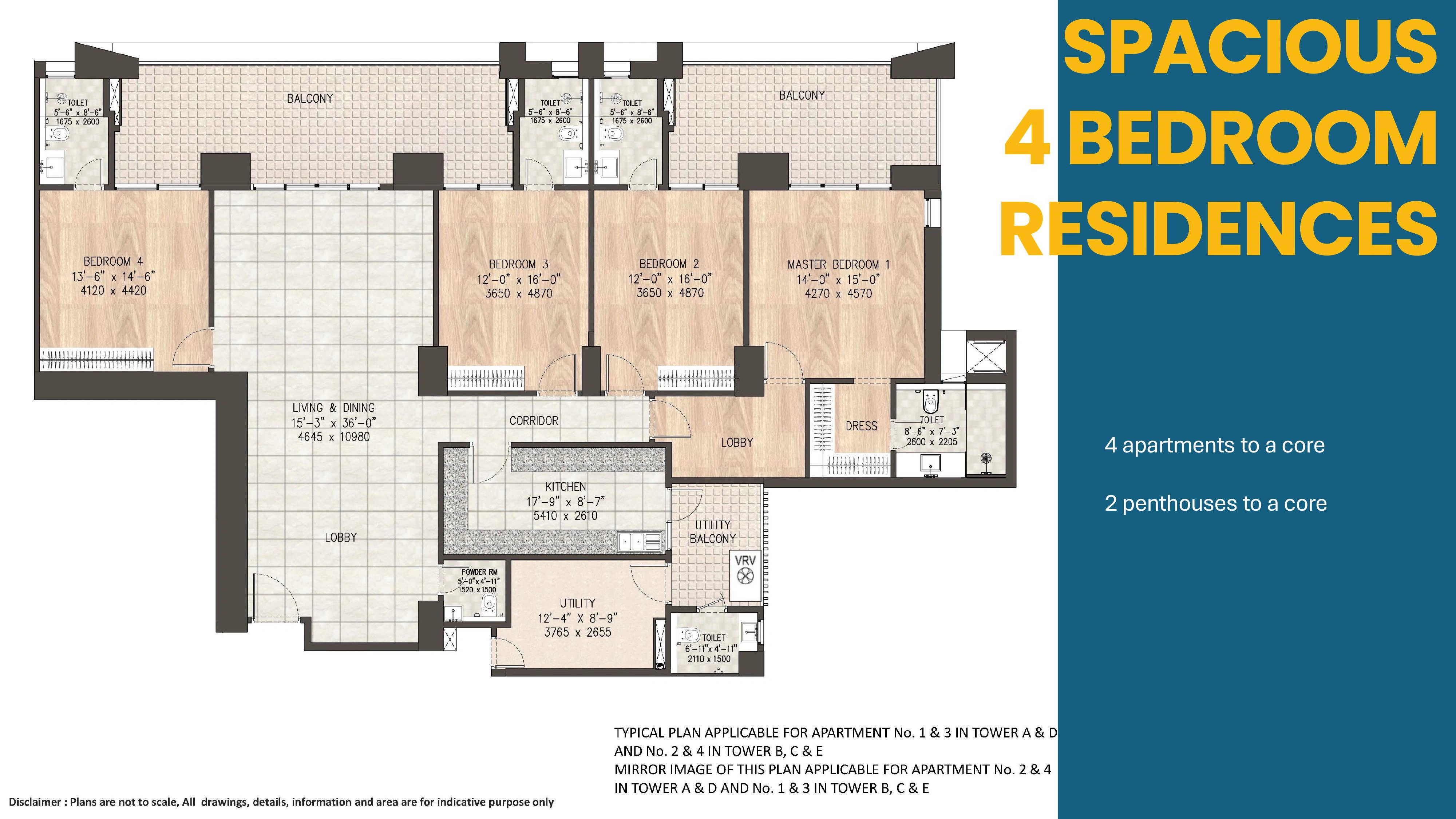 DLF Privana West 4 BHK Floor Plan