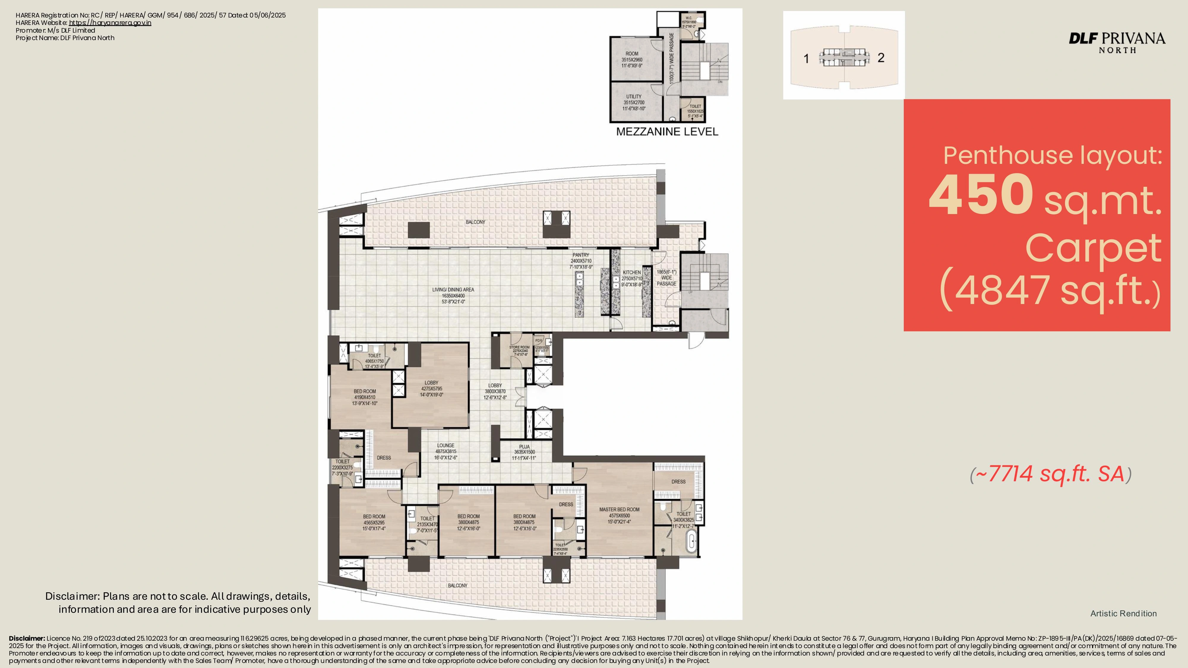 DLF Privana North 5 BHK + Panthouses Floor Plan